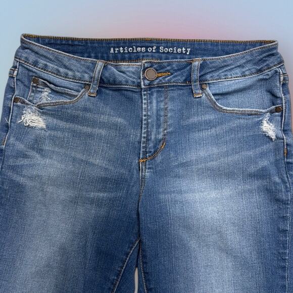 ARTICLES OF SOCIETY Women’s 28 Distressed Skinny Ankle Blue Jeans - Picture 1 of 4